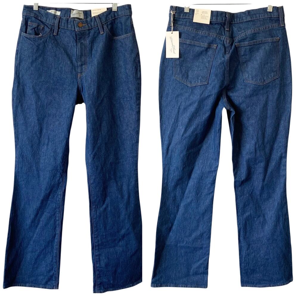 NEW UNIVERSAL THREAD Vintage Bootcut Jeans Dark Blue Wash Size 10 Stretch